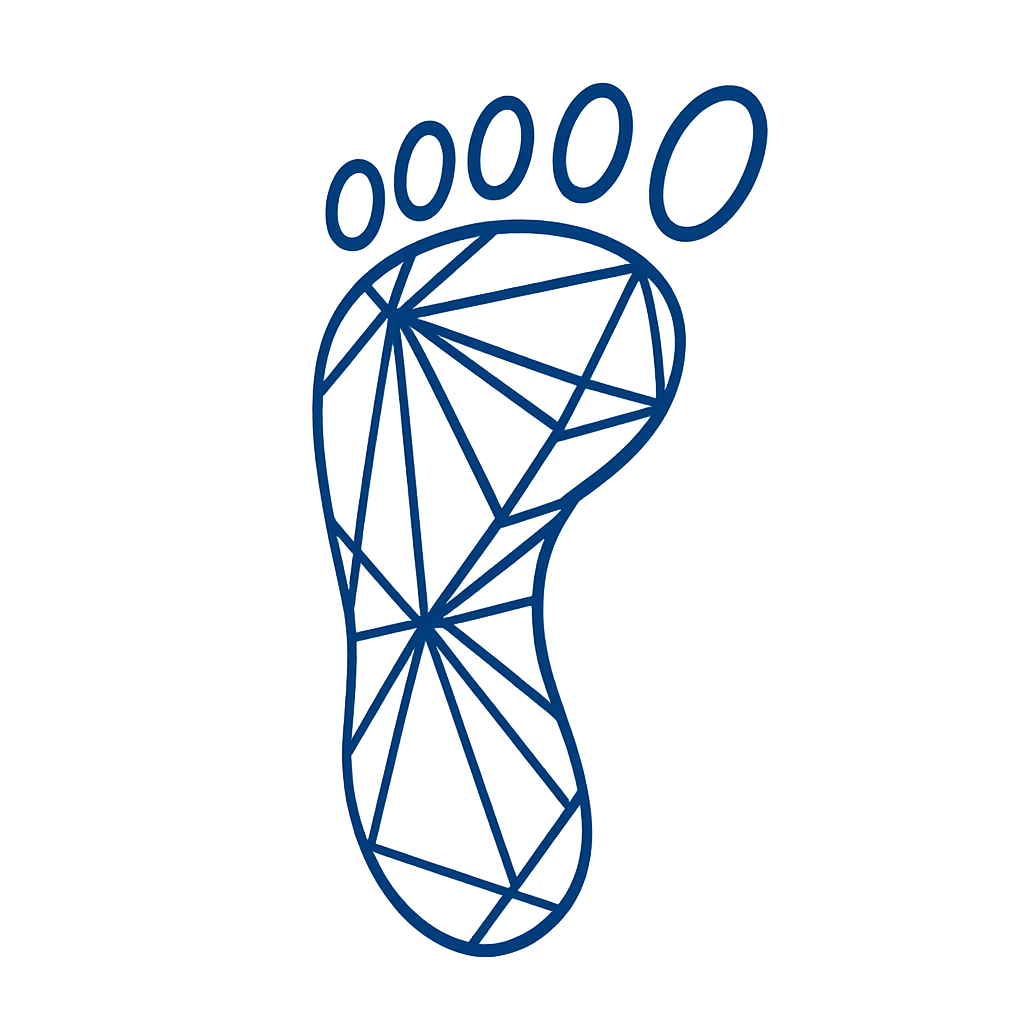 Un pied avec un graphique de chaussure.